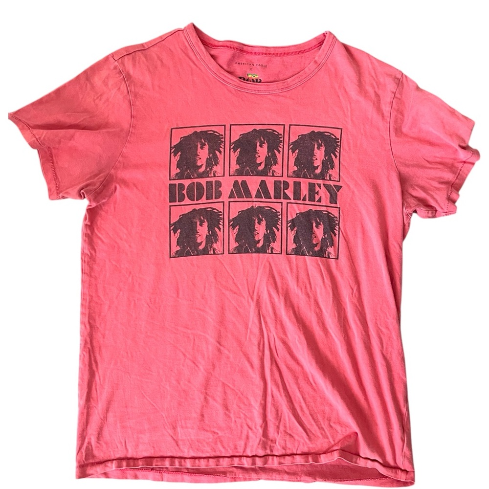 American Eagle x Bob Marley Graphic T-Shirt – Medium – Reddish Pink- Reggae